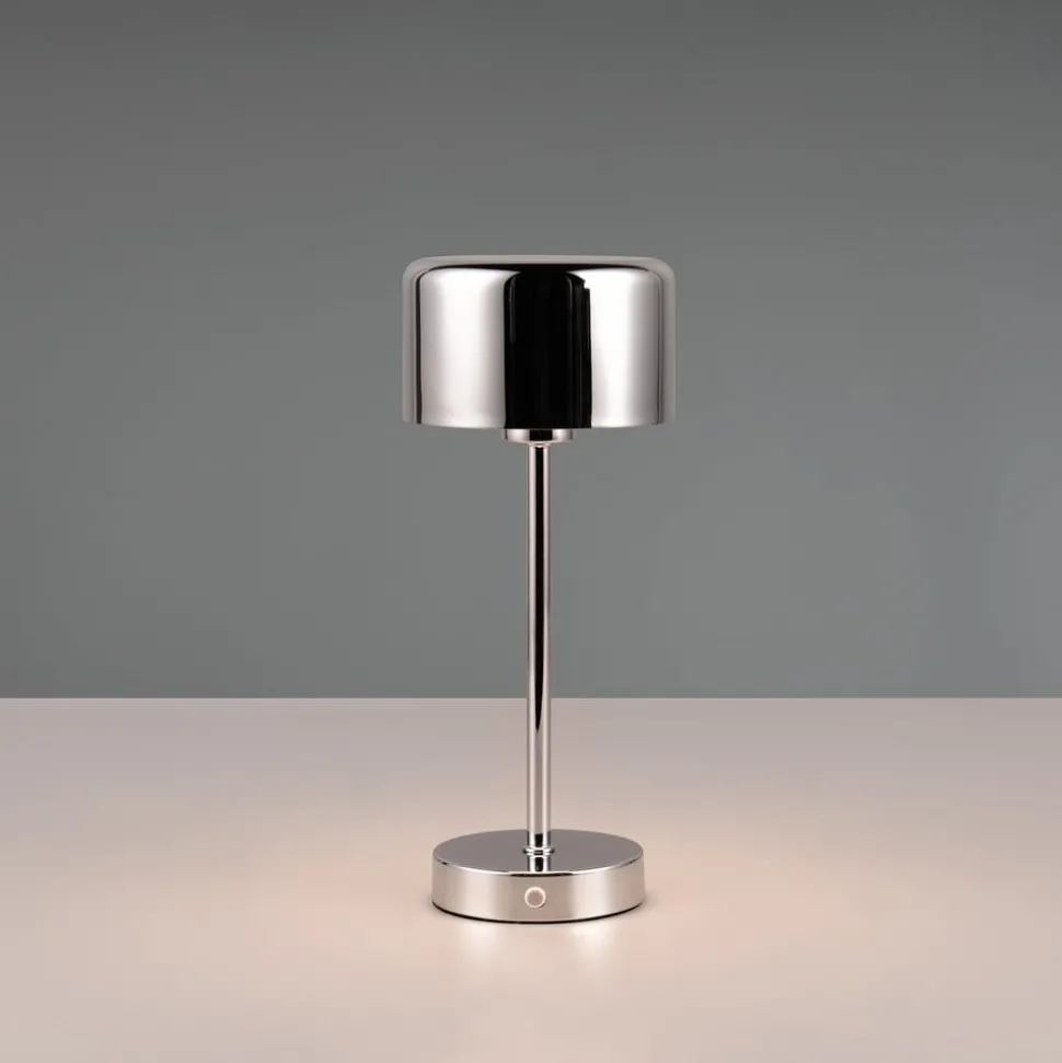 Jeff LED-bordlampe, kromfarget, høyde 30 cm, metall