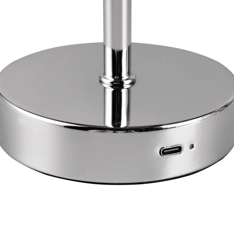 Jeff LED-bordlampe, kromfarget, høyde 30 cm, metall