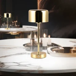 Jeff LED-bordlampe, messing, høyde 30 cm, metall