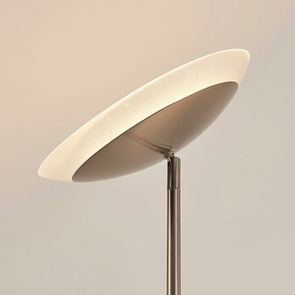 Jonne LED-uplight med lesearm, dimbar, rund