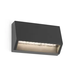 Kantet utendørs LED-vegglampe Must, bredde 9,6 cm