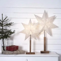 Karo - lampe med fot og mønstret stjerne 70 cm