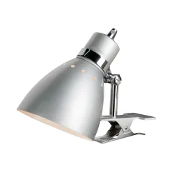 Klemmelampe Spring, børstet stål