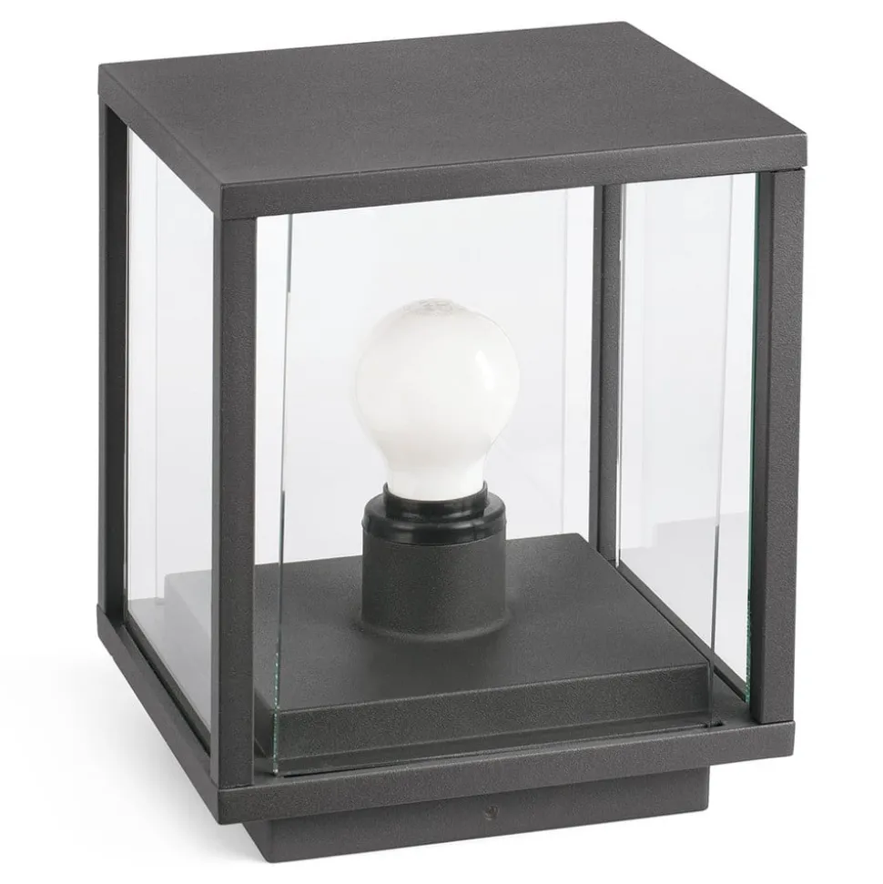 Kubeformet Nala sokkellampe i mørkegrått