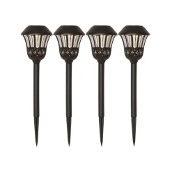 Lace LED-lampe med jordspyd, svart, høyde 31 cm, sett med 4 stk