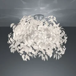 Leavy taklampe, krom/hvit, Ø 70 cm, plast