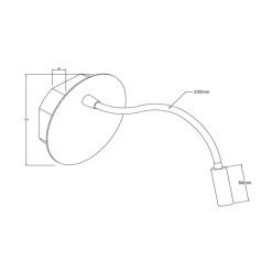 LED batteridrevet veggspot Jolijn, gull matt, fleksibel arm, Ø 11 cm, magnet