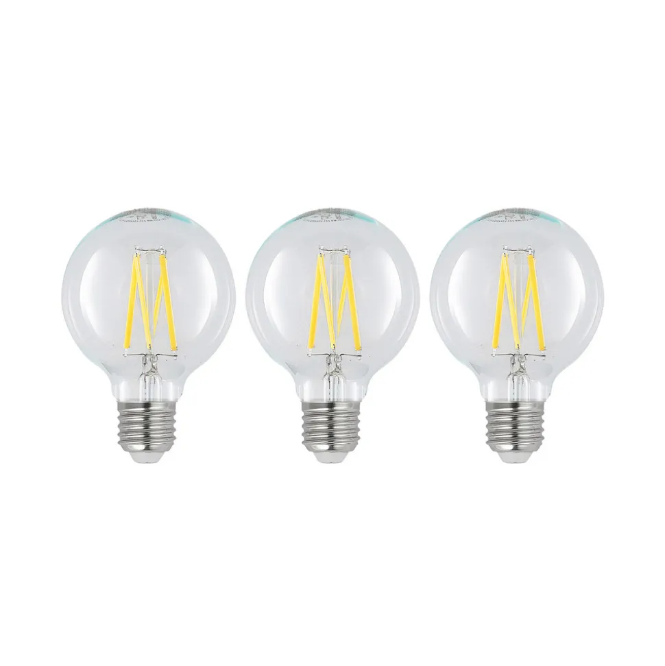 LED E27 8W G80 2 700 K filament dimbar klar 3stk