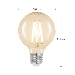 LED E27 8W G80 2 700 K filament dimbar klar 3stk
