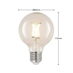 LED E27 4W G80 2 700 K filament dimbar klar 3stk