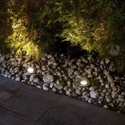 LED innfelt spot grunn, nikkelfarget, Ø 9 cm, aluminium/stål