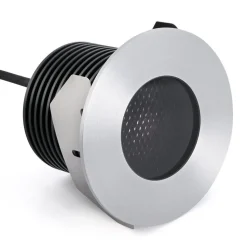 LED innfelt spot grunn, nikkelfarget, Ø 9 cm, aluminium/stål