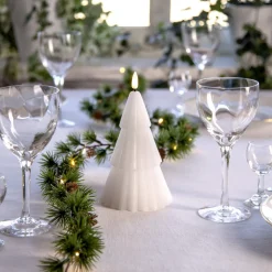 LED lys Flamme Grany, hvit, 18 cm, ekte voks, batteridrevet