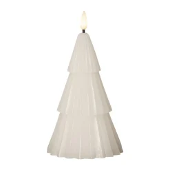 LED lys Flamme Grany, hvit, 18 cm, ekte voks, batteridrevet