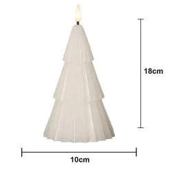 LED lys Flamme Grany, hvit, 18 cm, ekte voks, batteridrevet
