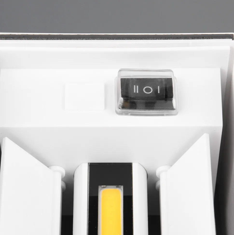 LED oppladbar utendørs vegglampe Talent, hvit, bredde 10 cm, sensor