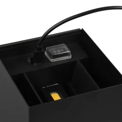 LED oppladbar utendørs vegglampe Talent, svart, bredde 10 cm Sensor