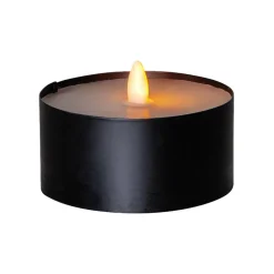 LED stearinlys Fakkelstearinlys svart metall/voks batteridrevet