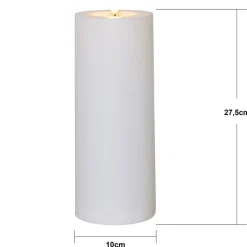 LED stearinlys Flamme Rak 27,5 cm hvit plast batteridrevet