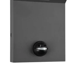 LED utendørs vegglampe Adour, antrasitt, sensor, vippbar, CCT