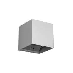 LED utendørs vegglampe Talent, titanfarget, bredde 10 cm, sensor