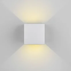 LED utendørs vegglampe Talent, titanfarget, bredde 10 cm, sensor