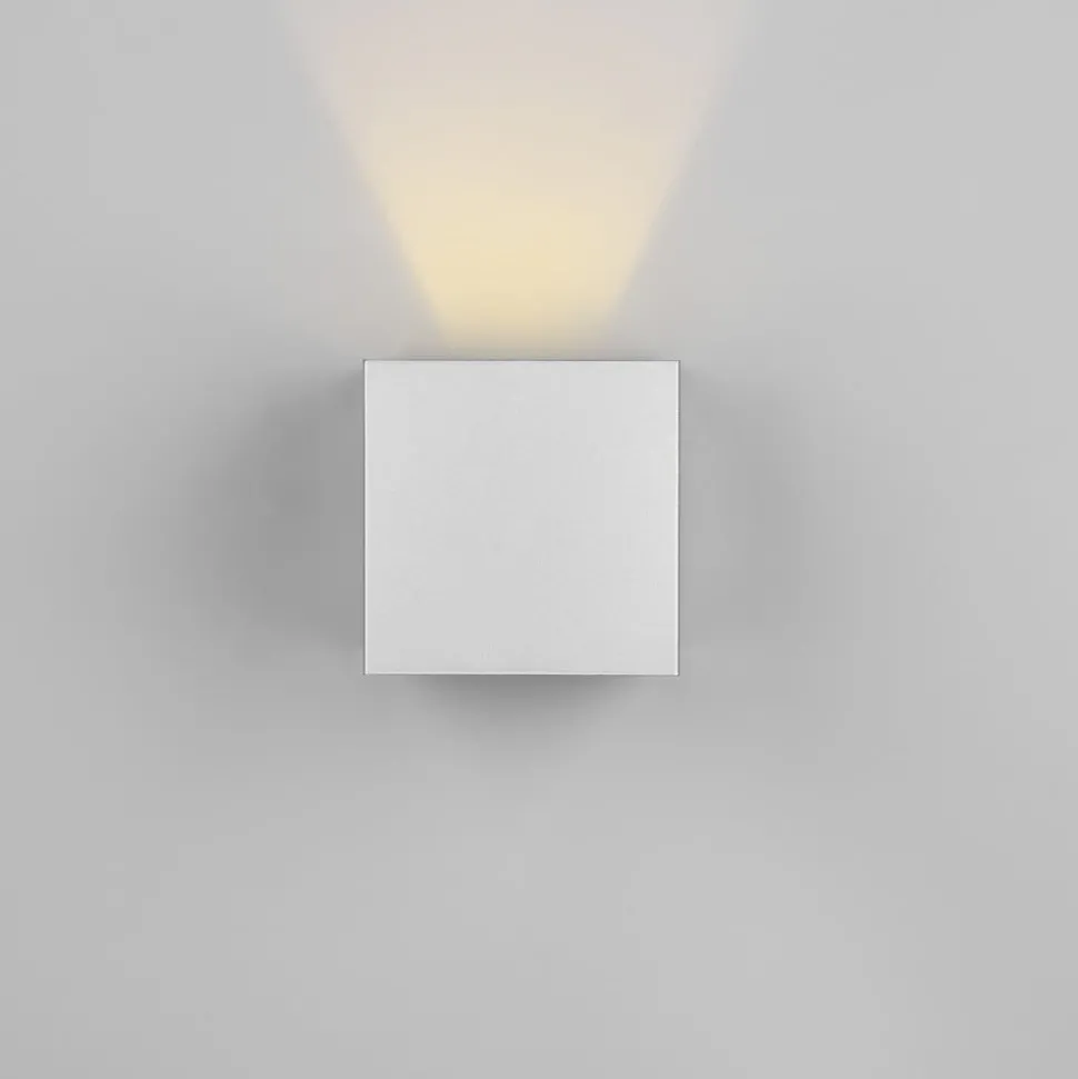 LED utendørs vegglampe Talent, titanfarget, bredde 10 cm, sensor