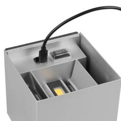 LED utendørs vegglampe Talent, titanfarget, bredde 10 cm, sensor