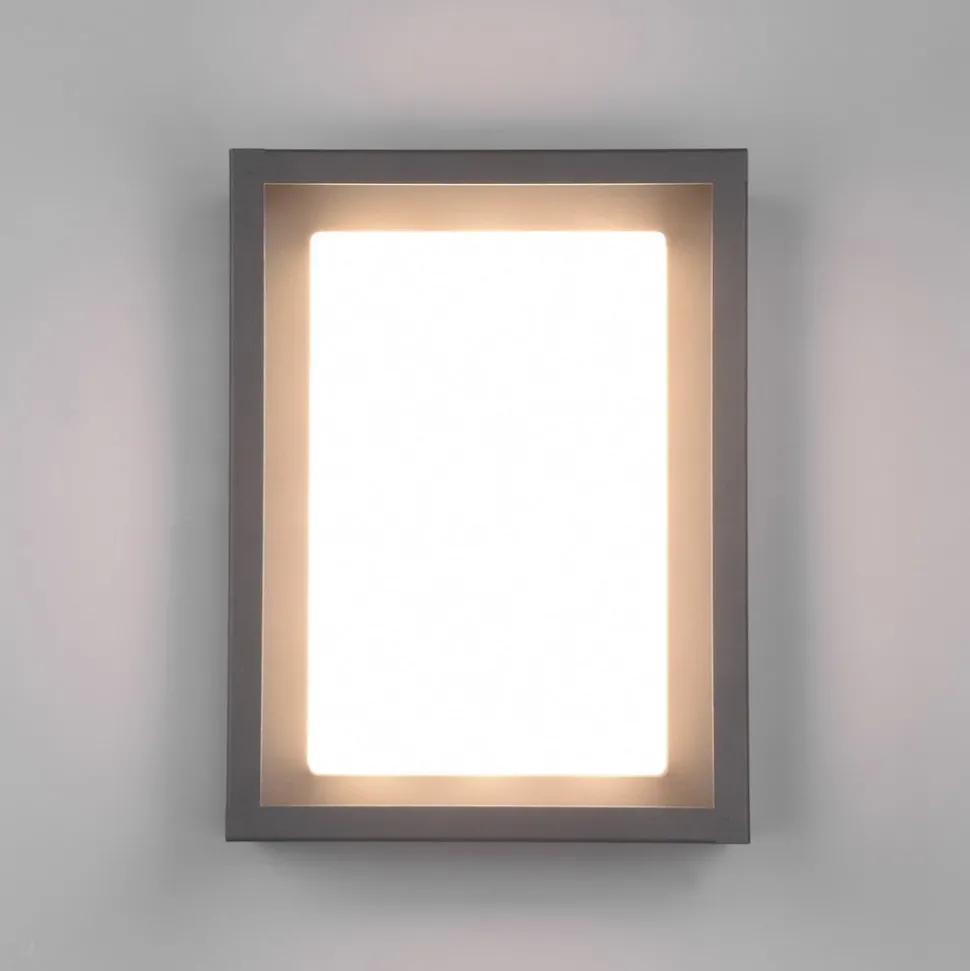 LED utendørs vegglampe Witham, IP54, CCT, antrasitt