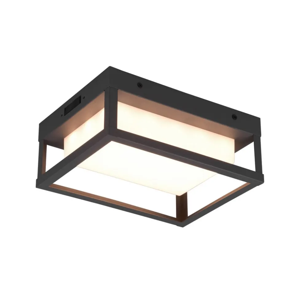 LED utendørs vegglampe Witham, IP54, CCT, antrasitt