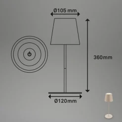 LED-bordlampe 7508011, beige, 2700 K IP44 berøringsdimmer