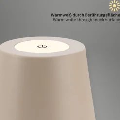 LED-bordlampe 7508011, beige, 2700 K IP44 berøringsdimmer