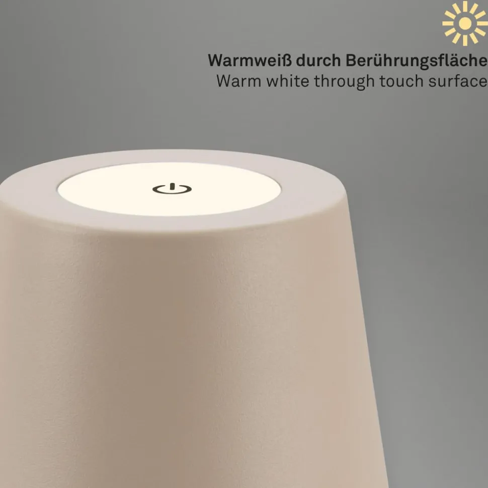 LED-bordlampe 7508011, beige, 2700 K IP44 berøringsdimmer