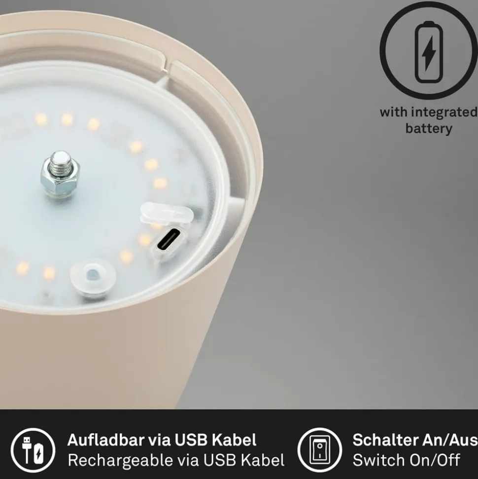 LED-bordlampe 7508011, beige, 2700 K IP44 berøringsdimmer