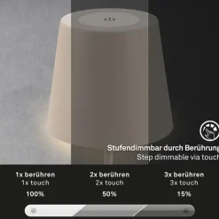 LED-bordlampe 7508011, beige, 2700 K IP44 berøringsdimmer