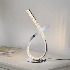 LED-bordlampe Brilla, dimbar, krom