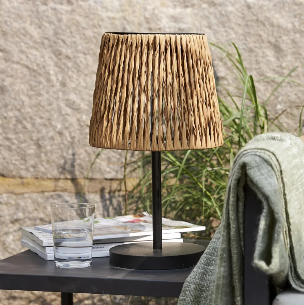 LED-bordlampe Cesta 48 cm brun/svart plast/metall