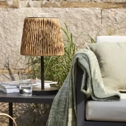 LED-bordlampe Cesta 48 cm brun/svart plast/metall