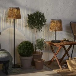 LED-bordlampe Cesta 48 cm brun/svart plast/metall