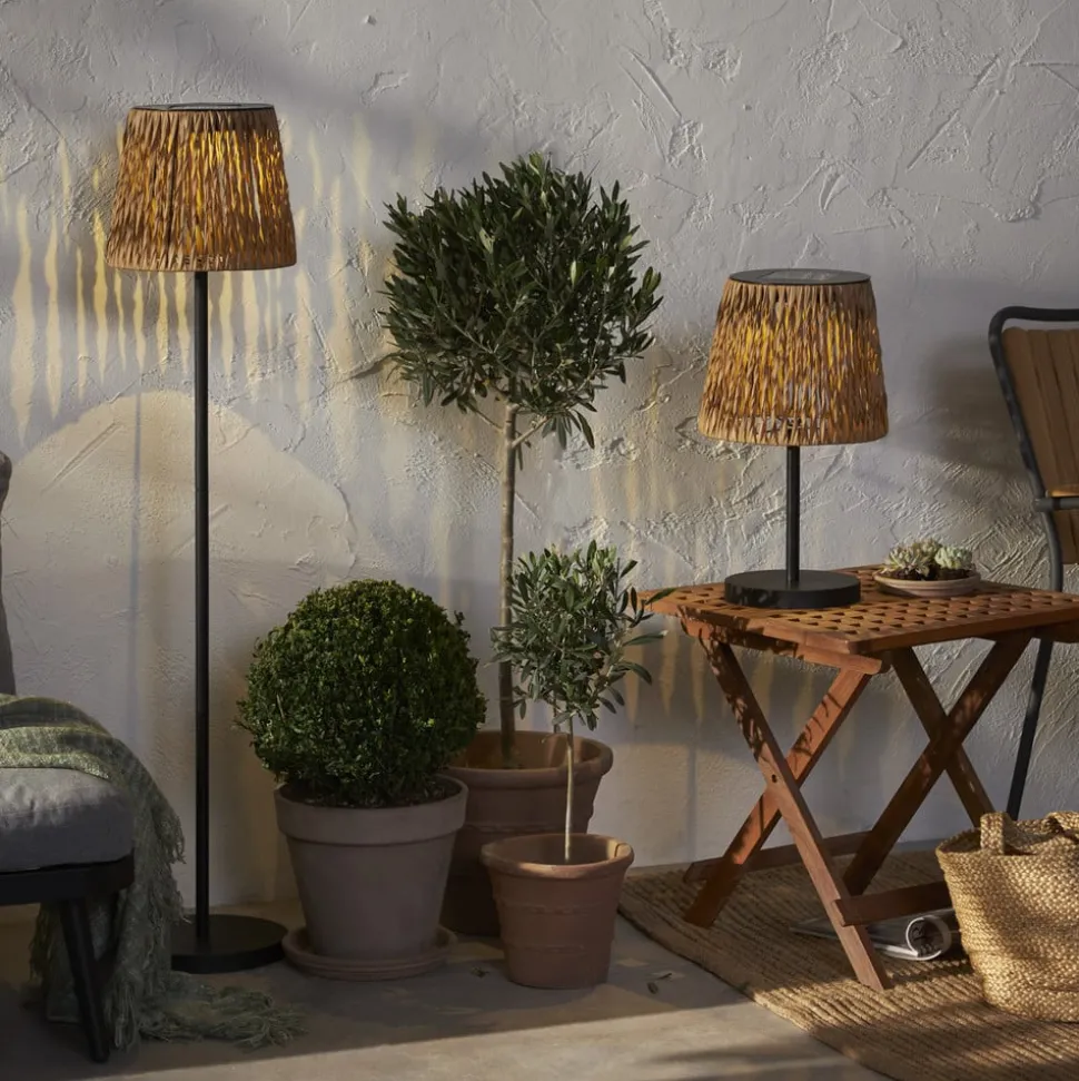 LED-bordlampe Cesta 48 cm brun/svart plast/metall