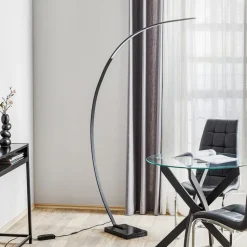 LED-bue-gulvlampe Bangkok, matt svart