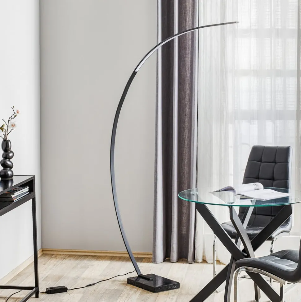 LED-bue-gulvlampe Bangkok, matt svart