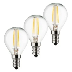 LED-dråpepære E14 4W 2700K Filament sett med 3 stk