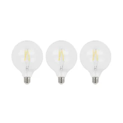 LED-filament E27 6W 2 700 K G125 globe klar 3 stk