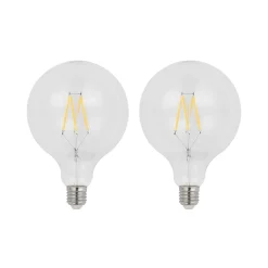 LED-filament E27 8W 2 700 K G125 globe klar 2 stk