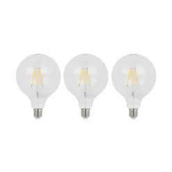 LED-filament E27 8W 2 700 K G125 globe klar 3 stk