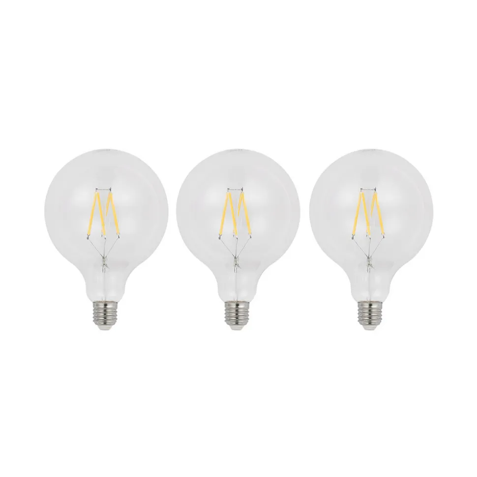 LED-filament E27 8W 2 700 K G125 globe klar 3 stk