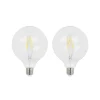 LED-filament E27 6W 2 700 K G125 globe klar 2 stk