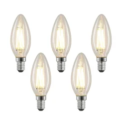 LED-filamentpære E14 4W 827 stearinlys dimbar 5stk