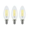 LED-filamentpære E14 4W 827 3-trinns dimmer 3 stk